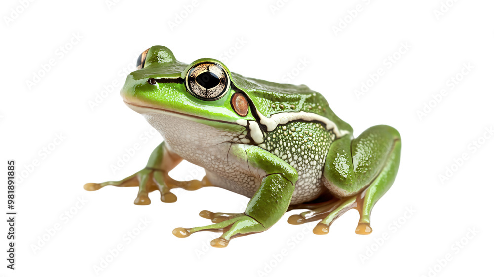 Fototapeta premium Frog cut on transparent background cutout, PNG file. Mockup template for artwork graphic design