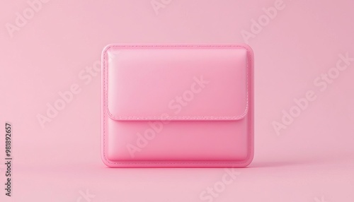 A stylish pink pouch resting on a soft pink background, perfect for fashion and accessory-themed projects.