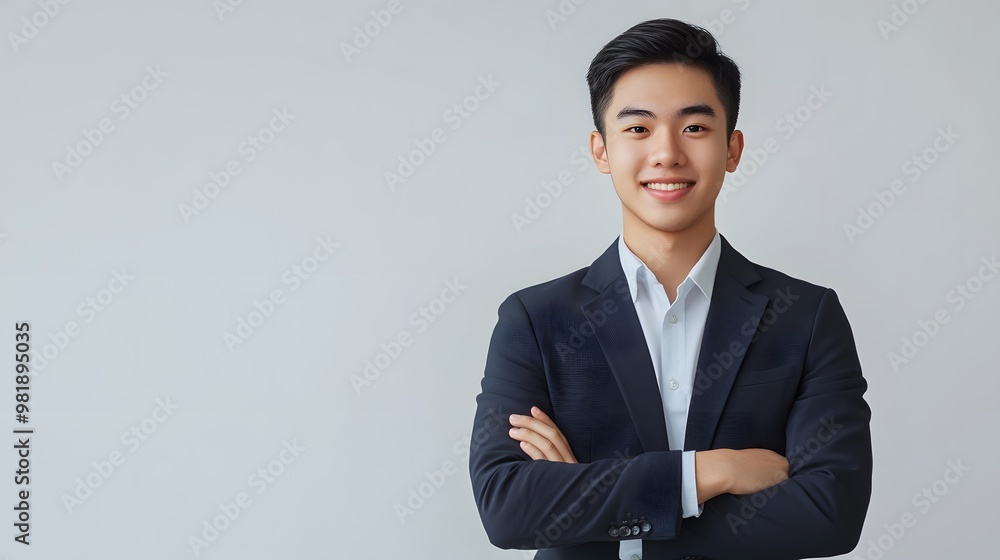Portrait of a Smiling Man in a Suit with Crossed Arms Portrait of a Smiling Man in a Suit with Crossed Arms