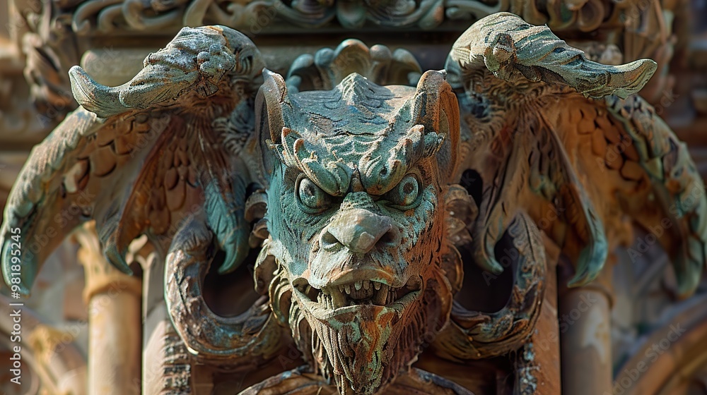 Close-up of a Gargoyle on a Gothic Cathedral Close-up of a Gargoyle on a Gothic Cathedral