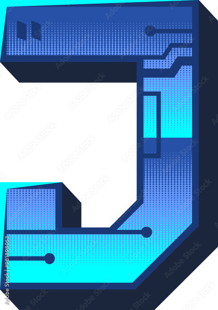 Digital Tech Circuit Letter Alphabet Vector Element J Digital Tech Circuit Letter Alphabet Vector Element J