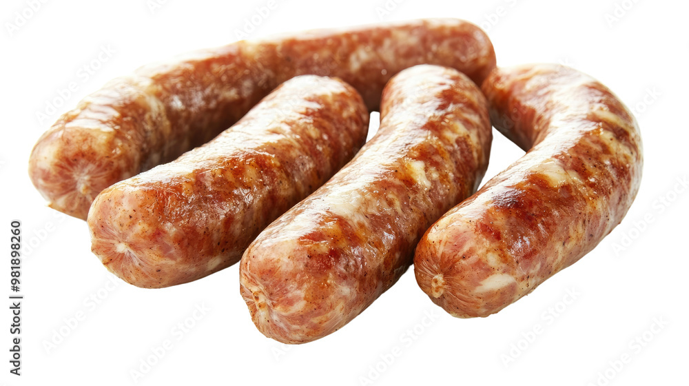 fresh sausages on a white transparent background fresh sausages on a white transparent background