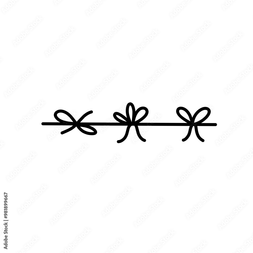 Naklejka premium ribbon bow line icon