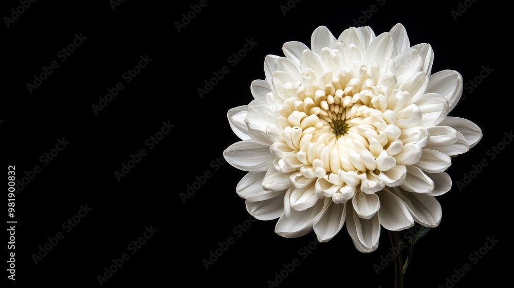 Picture of white chrysanthemum on dark Picture of white chrysanthemum on dark