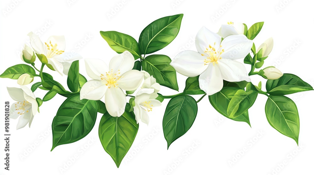 Obraz premium jasmine on white background