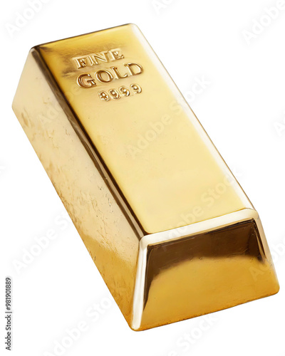 gold bar isolated on transparent background
