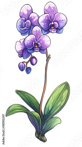 orchid  on white background photo