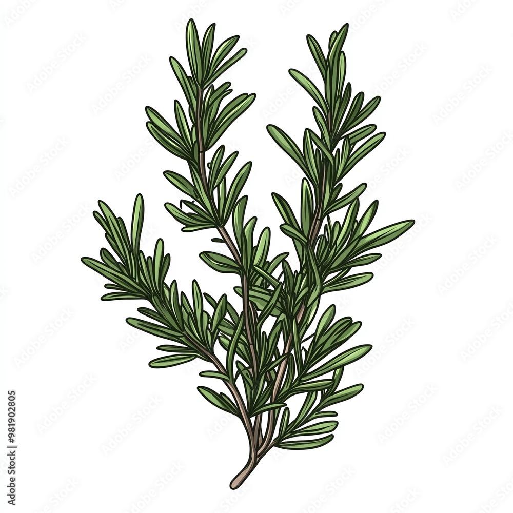 Obraz premium branch of rosemary on white background