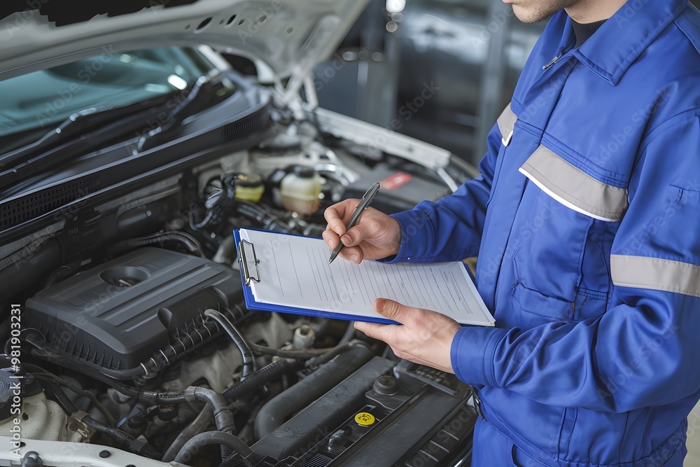 mechanic changing car engine mechanic changing car engine