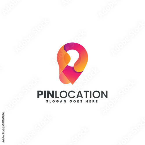 Free Download Vector Logo Illustration Pin Location Gradient Colorful Style - GFXLoad