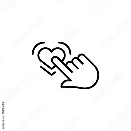 Tap to like icon. Simple tap to like icon for social media, app, and web design. Vector illustration