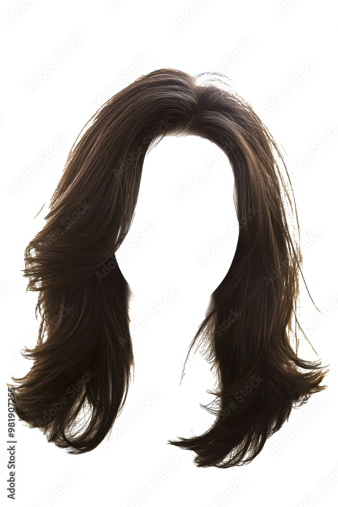hair without face isolated in white_background hair without face isolated in white_background