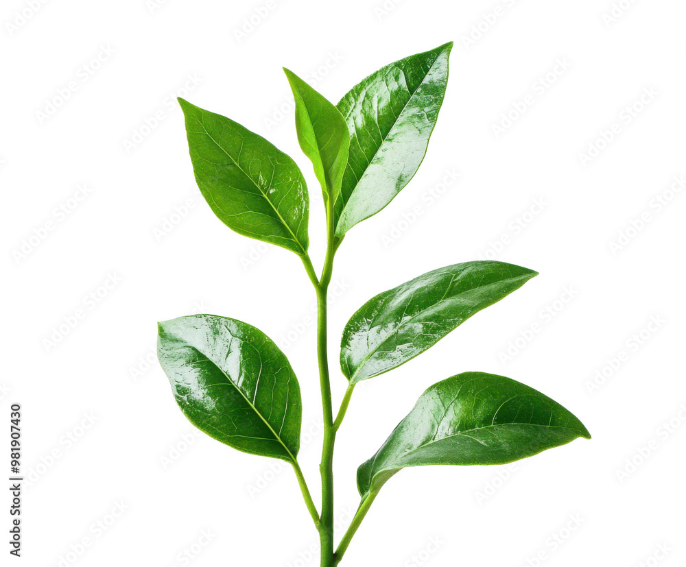 Fototapeta premium green leaf isolated on white background