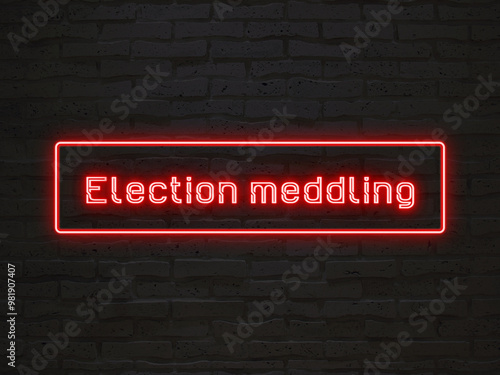 Election meddling のネオン文字 photo