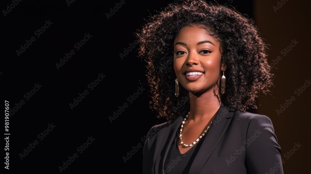 Portrait of a Confident Black Woman with Curly Hair Portrait of a Confident Black Woman with Curly Hair