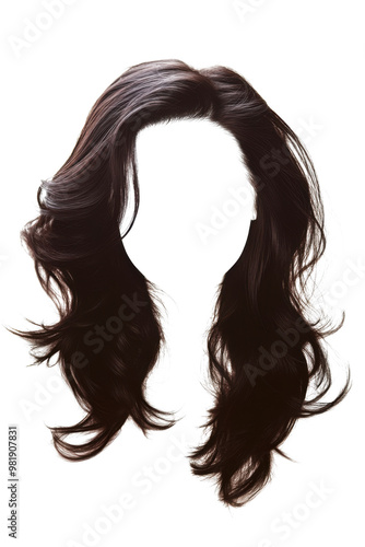 hair without face isolated in white background