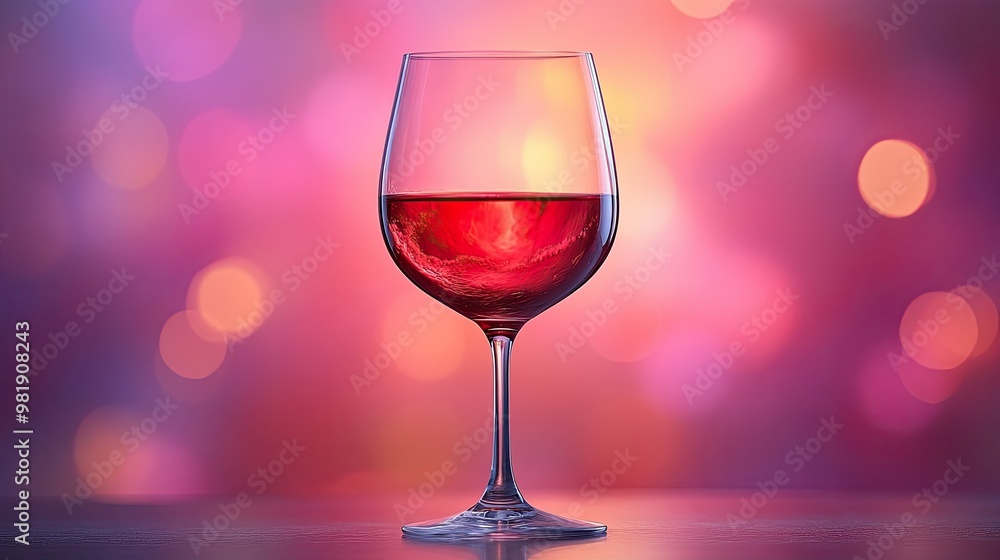 Glass of red wine against a soft gradient background Glass of red wine against a soft gradient background