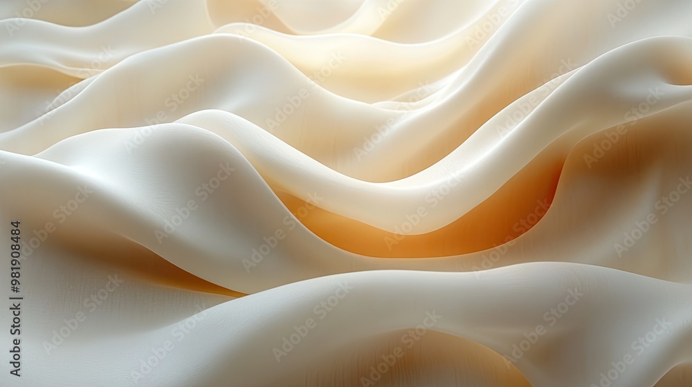 Obraz premium Minimal cream background with a smooth, modern gadget displayed