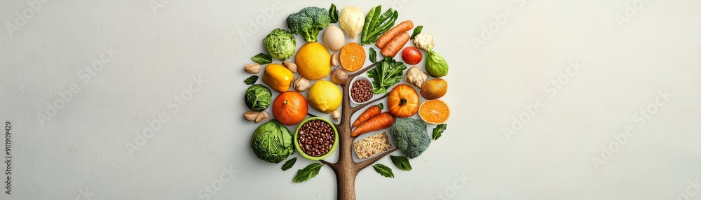 Nutrition Tree Infographic: Balanced Diet Food Groups & Intake Recommendations for a Healthy Lifestyle Nutrition Tree Infographic: Balanced Diet Food Groups & Intake Recommendations for a Healthy Lifestyle