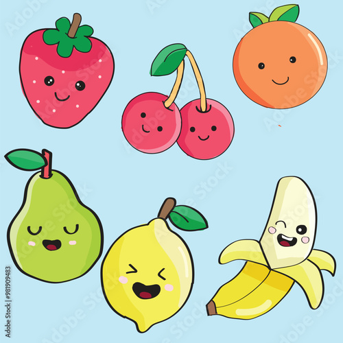 various kinds of pictures of fresh fruit