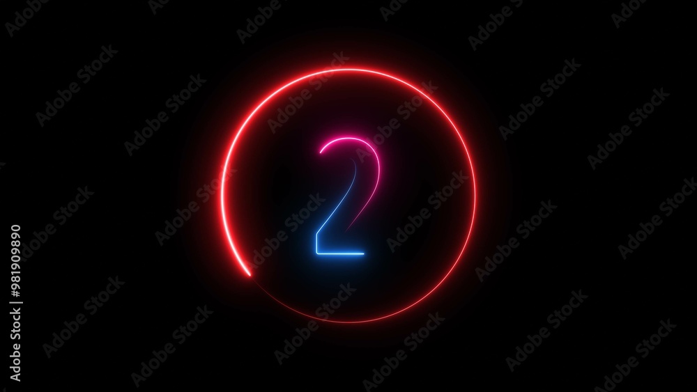 neon text 2 number countdown timer illustration background. neon text 2 number countdown timer illustration background.