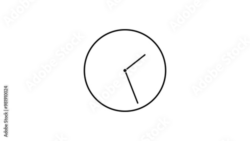 Abstract analog wall clock timer icon illustration background 4k.