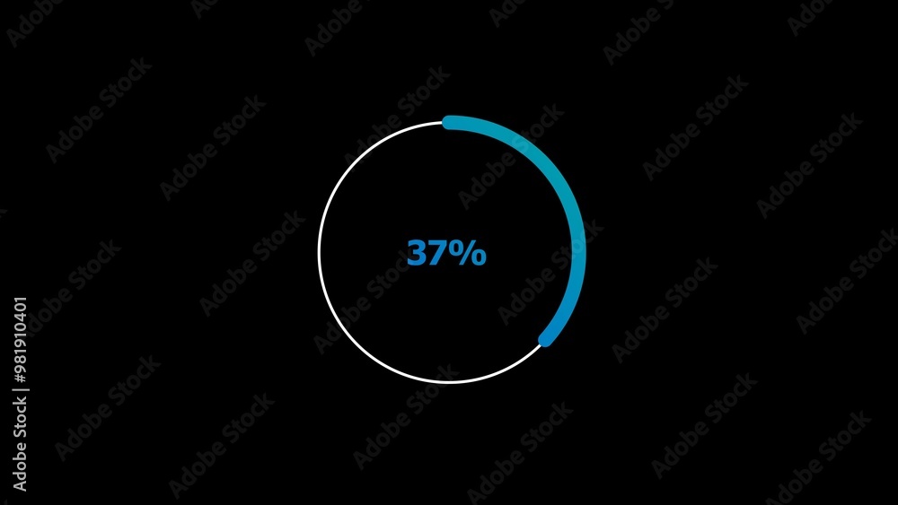 37 percent number circle loading icon pie chart modern design illustration background. 37 percent number circle loading icon pie chart modern design illustration background.