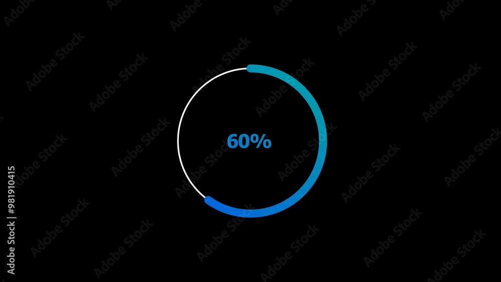 60 percent number circle loading icon pie chart modern design illustration background. 60 percent number circle loading icon pie chart modern design illustration background.