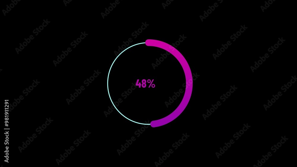 48 percent number circle loading icon pie chart diagrams modern design illustration background. 48 percent number circle loading icon pie chart diagrams modern design illustration background.