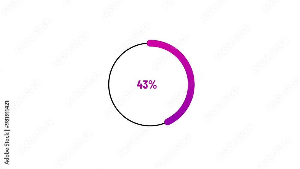 43 percent number circle loading icon pie chart diagrams modern design illustration background. 43 percent number circle loading icon pie chart diagrams modern design illustration background.