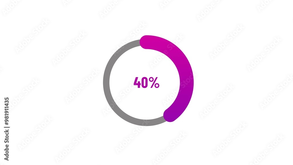 40% number percent circle loading icon pie chart design illustration background. 40% number percent circle loading icon pie chart design illustration background.