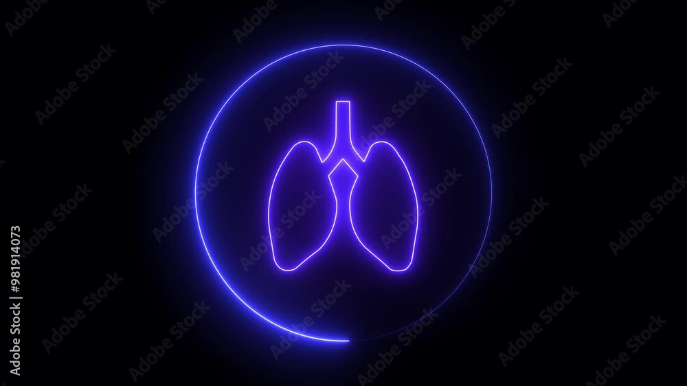 The appearance of the neon glowing symbol lungs. neon human Lung and kidney icon animation. Glowing neon line lungs icon ,Human respiratory system, lungs, anatomy, and animation. The appearance of the neon glowing symbol lungs. neon human Lung and kidney icon animation. Glowing neon line lungs icon ,Human respiratory system, lungs, anatomy, and animation.