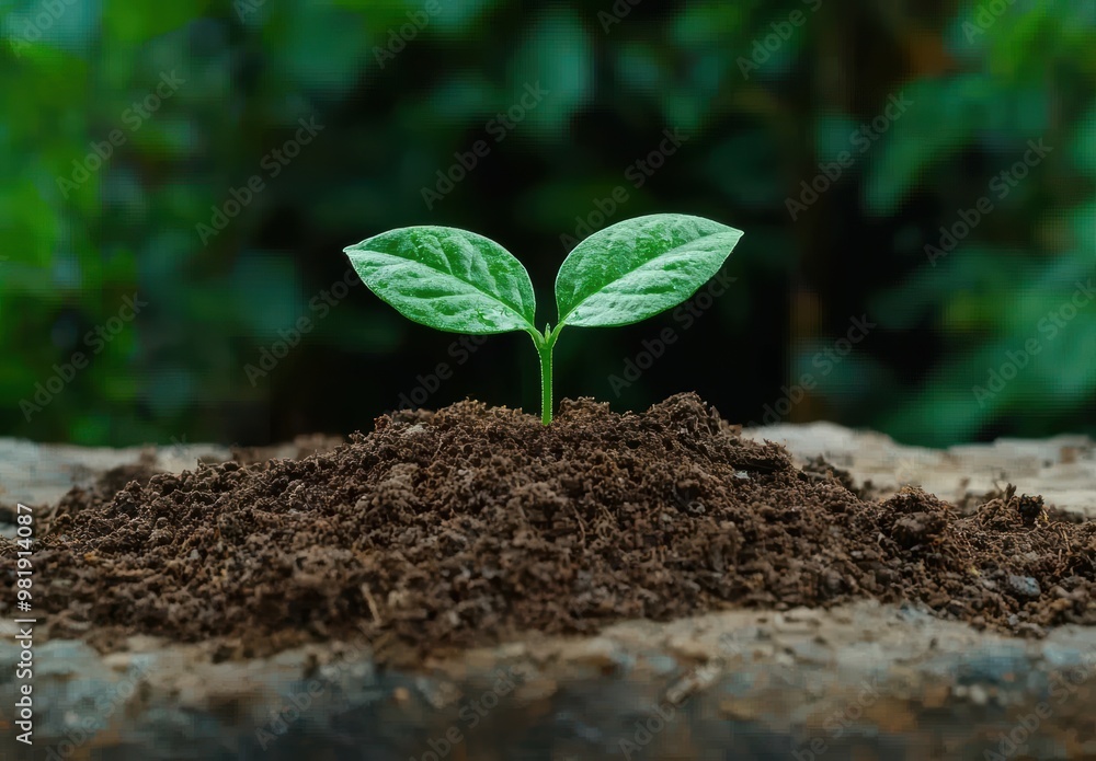 young plant growing in soil young plant growing in soil