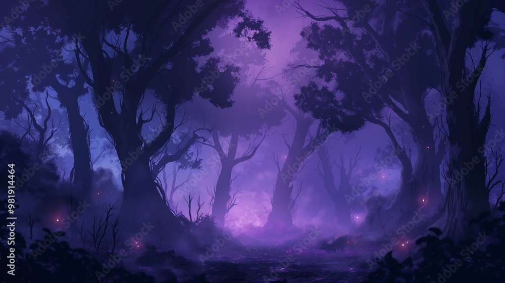 Fototapeta premium halloween theme for game, landscape of wood