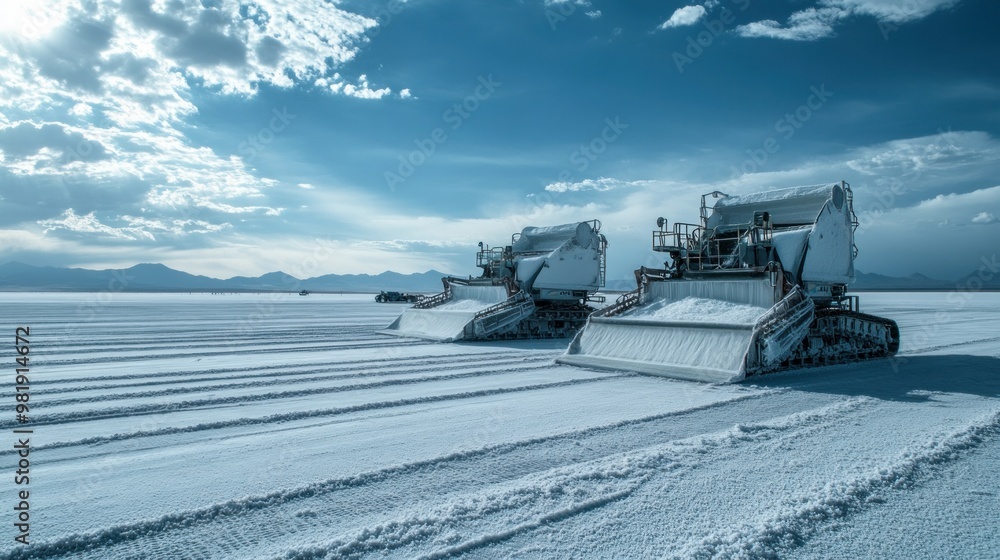 Salt Flat Machinery in the Nevada Desert Salt Flat Machinery in the Nevada Desert