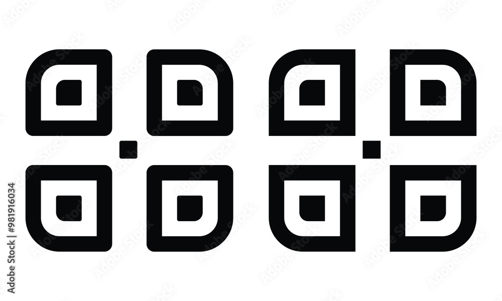 QR code icon. Digital scan qr code icon. QR code icon. Digital scan qr code icon.