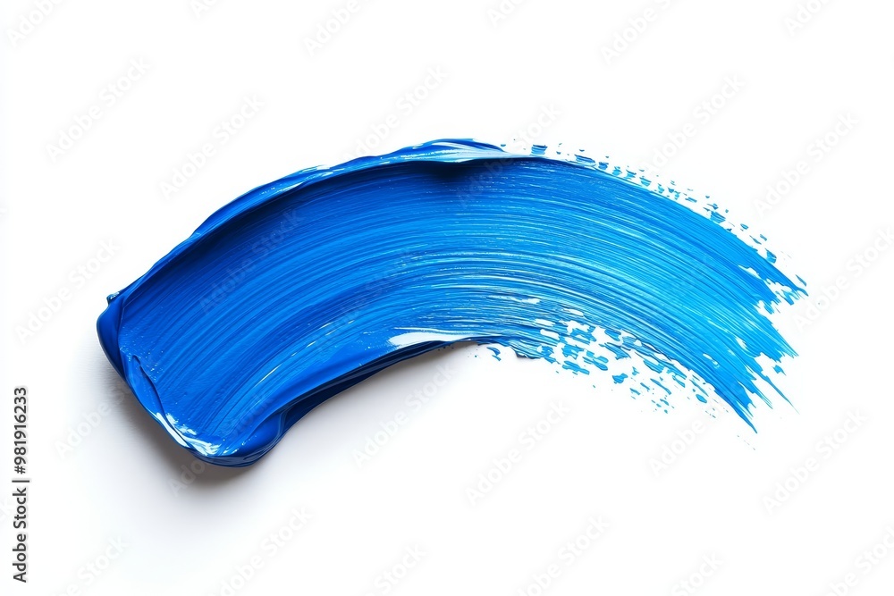 Abstract blue paint brush stroke isolated on white background. Abstract blue paint brush stroke isolated on white background.