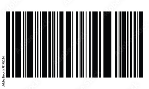 Barcode icon. Product identification code icon. Vertical strip line. Barcode template vector icon. 