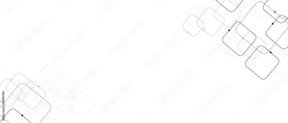 Fototapeta premium Vector background abstract technology communication data Science. White graphic background dots with connections technologies and sharing data as abstract concept.