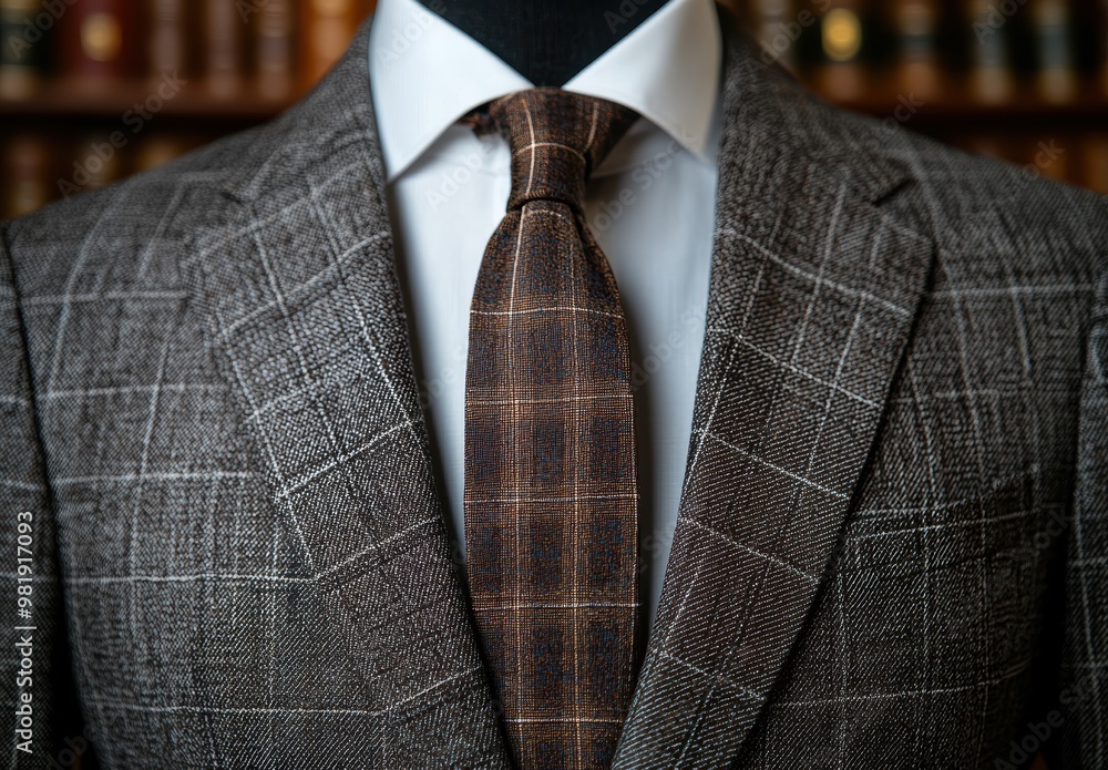 Elegant business attire with a patterned tie