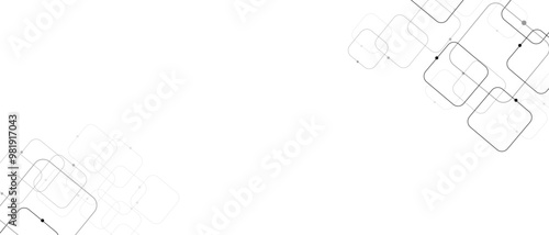 Vector background abstract technology communication data Science. White graphic background dots with connections technologies and sharing data as abstract concept.