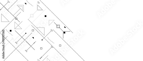 Abstract geometric dots and lines connection circuit concept. Global communication technology background design.
