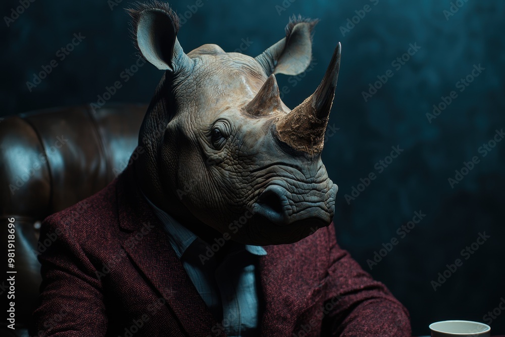 Obraz premium Rhino in a suit