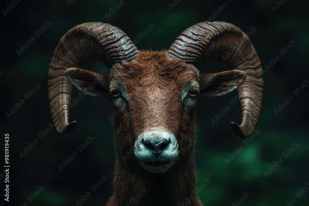 Close-up portrait of a majestic mountain goat Close-up portrait of a majestic mountain goat