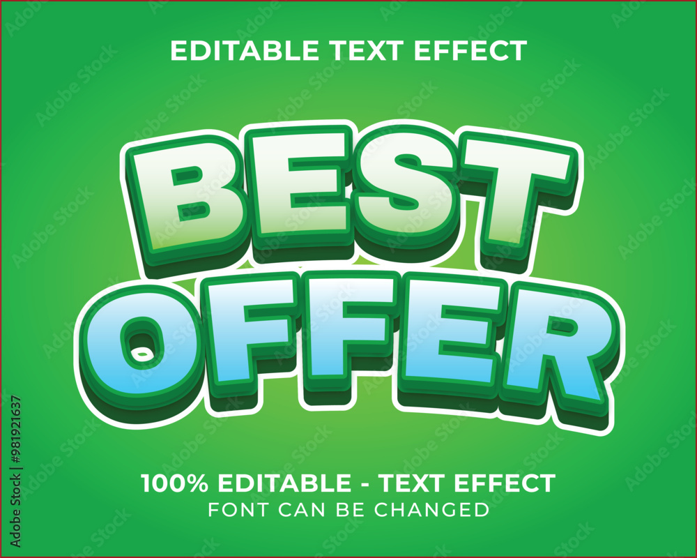 Editable text effect best offer 3D text effect with green background Editable text effect best offer 3D text effect with green background