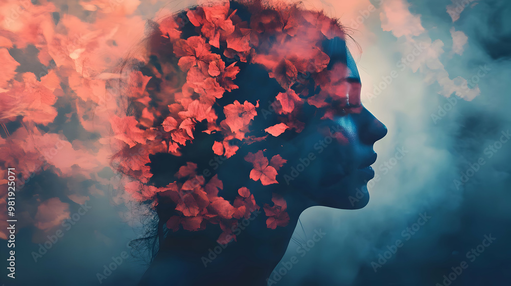 face and flowers art face and flowers art