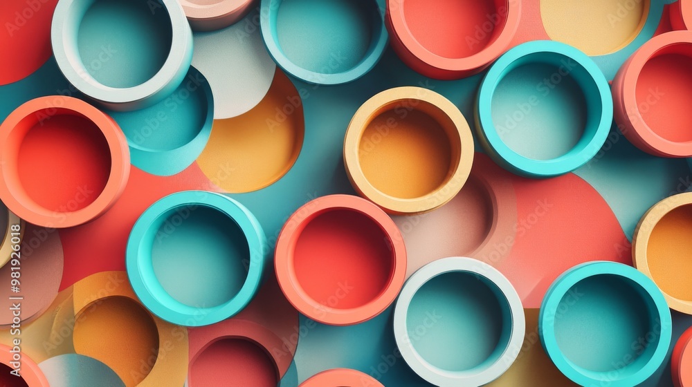 Colorful Circular Shapes on a Vibrant Background Colorful Circular Shapes on a Vibrant Background