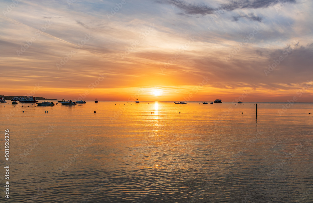 Beautiful red and orange sunrise over the sea. Beautiful red and orange sunrise over the sea.