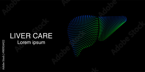 Liver Logo silhouette design vector template isolated on dark background. simple icon Liver creative concept. abstract liver anatomy structure Vector illustration. EPS 10