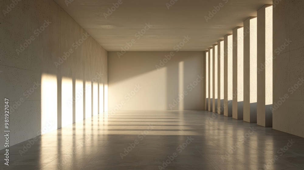 Serene Empty 3D Space with Soft Illumination on Neutral Background Serene Empty 3D Space with Soft Illumination on Neutral Background